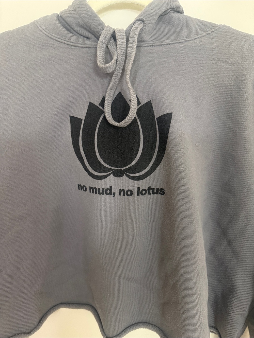 YOGA Cropped Hoodie with Black Lotus Logo